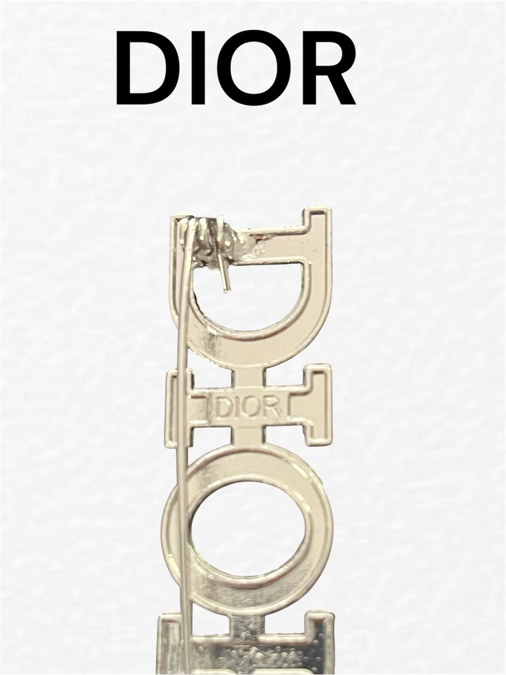 DIOR Silver Tone Clear Rhinestone Brooch Pin - Picture 3 of 5